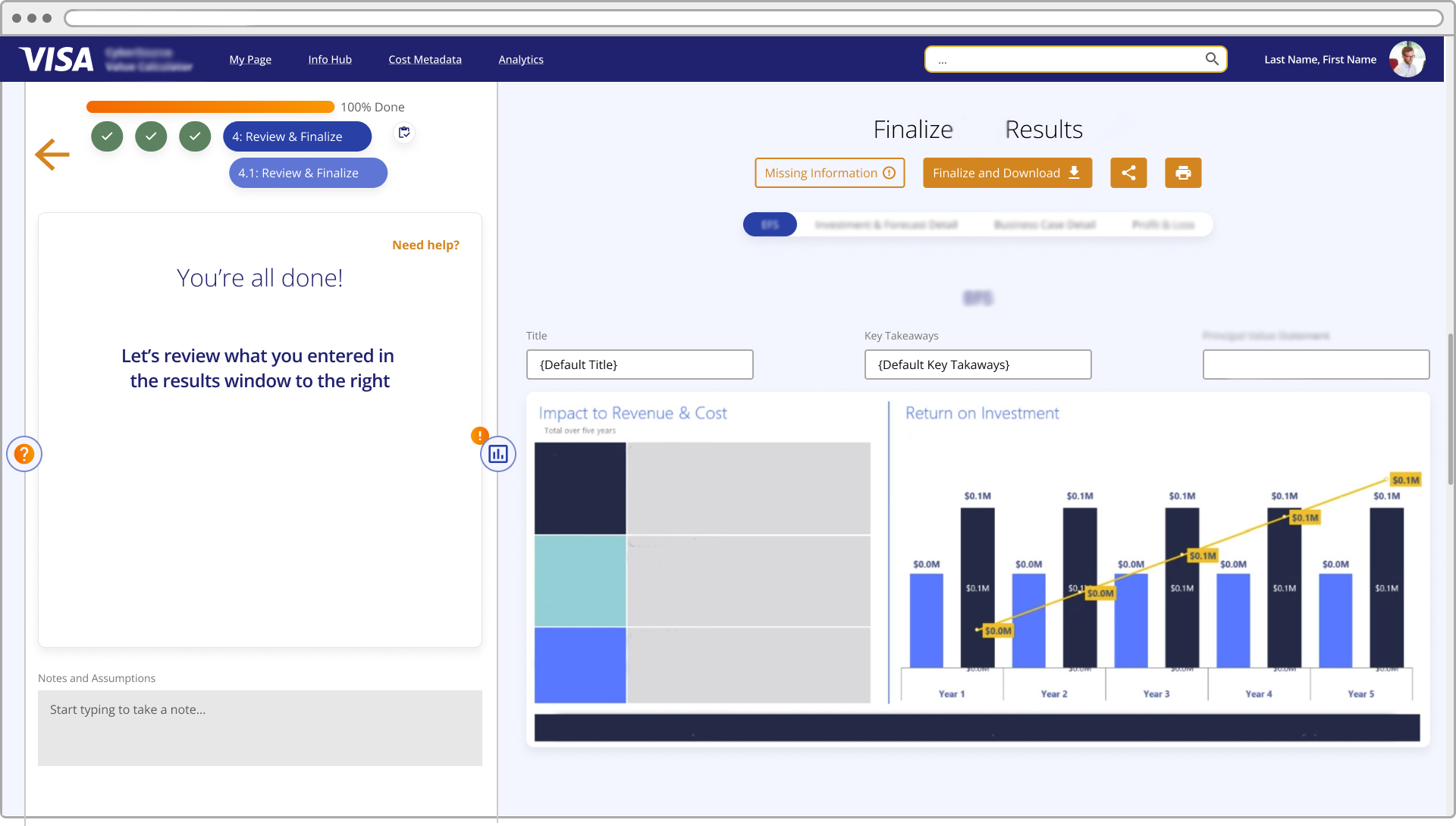 The final mockup of one of the tool's outputs for its users